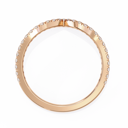 Classic V-Band Ring – Lab-Grown Diamonds in 14K Rose Gold , 14k Lab Grown Diamond Ring