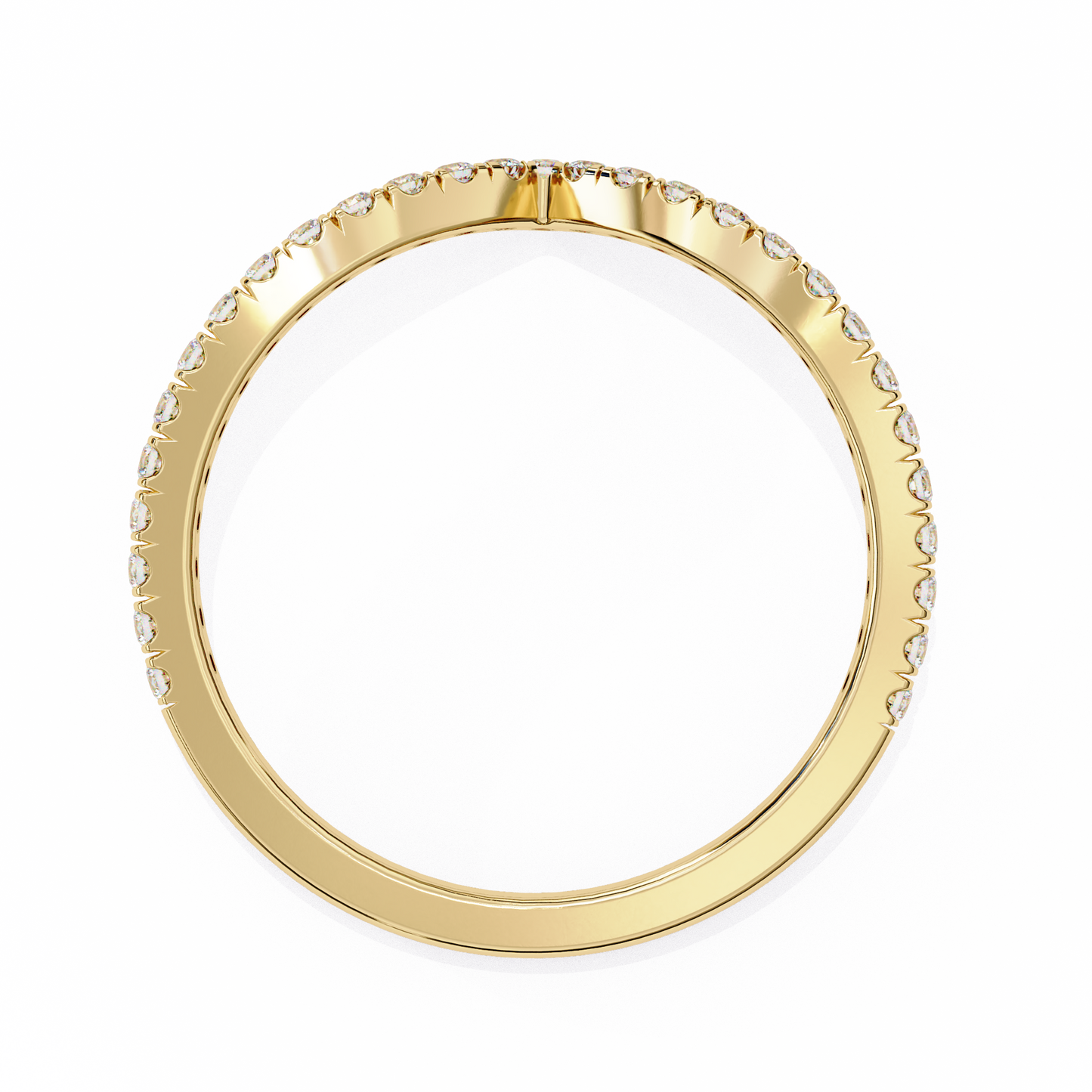 Classic V-Band Ring – Lab-Grown Diamonds in 14K Rose Gold , 14k Lab Grown Diamond Ring