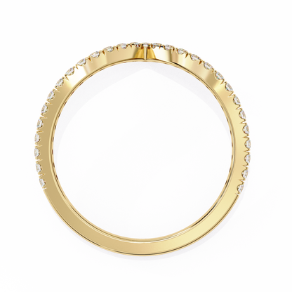 Classic V-Band Ring – Lab-Grown Diamonds in 14K Rose Gold , 14k Lab Grown Diamond Ring