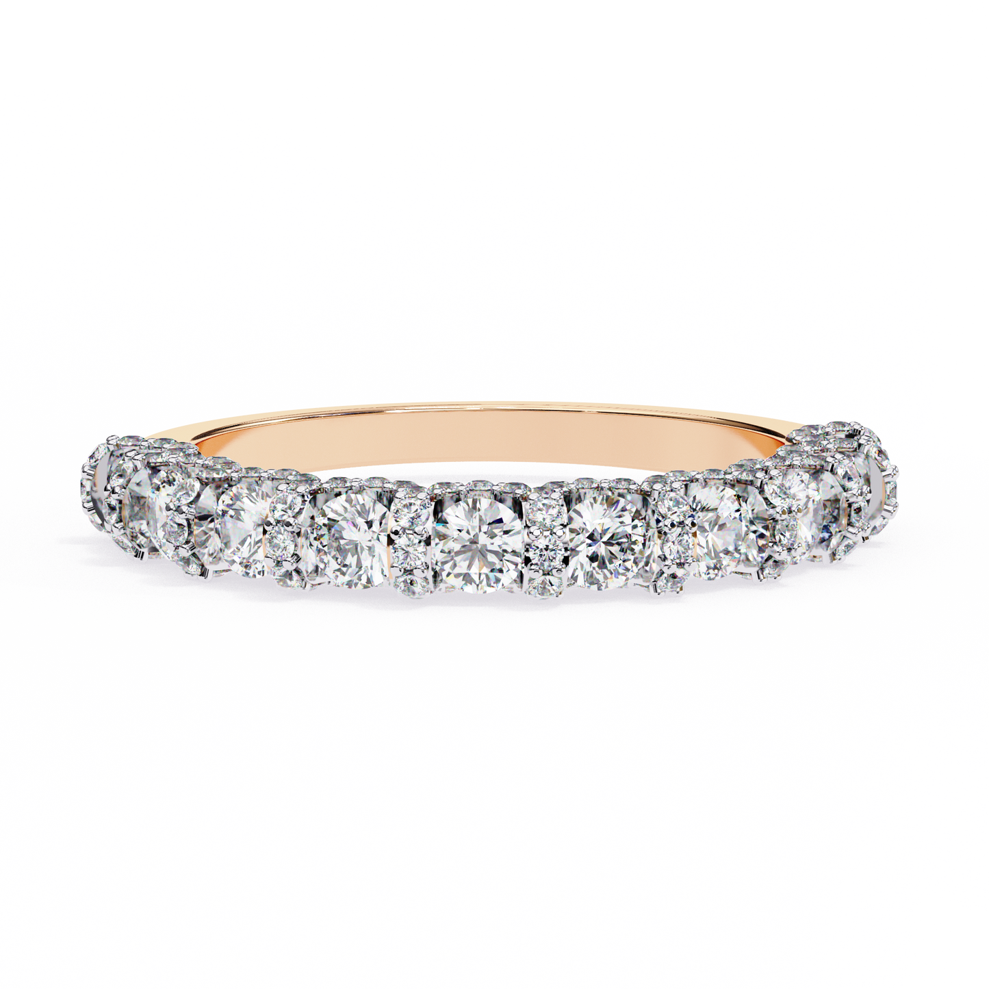 Infinite Sparkle: Exquisite Lab-Grown Diamond Band Set in Elegant Rose Gold for a Timeless Statement