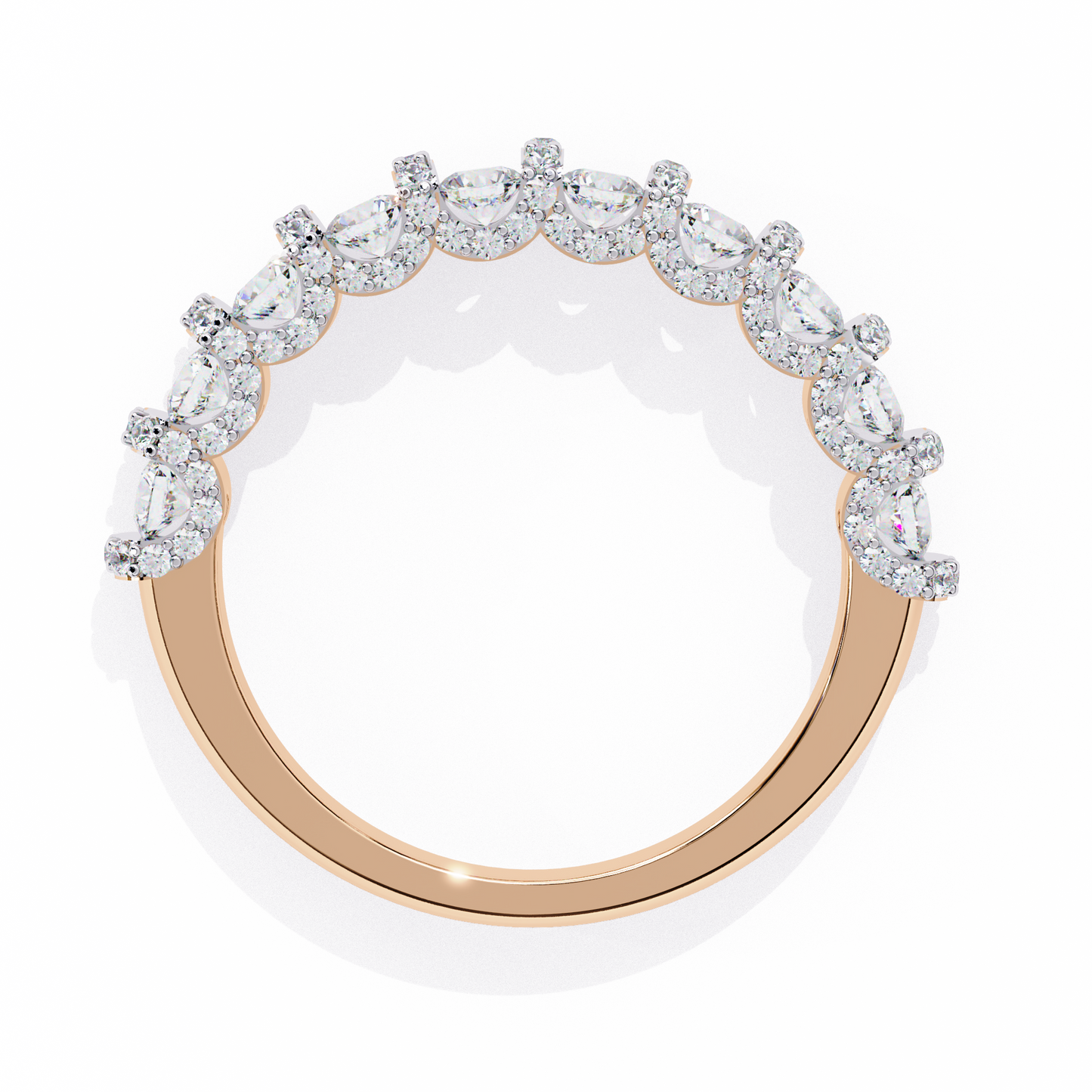 Infinite Sparkle: Exquisite Lab-Grown Diamond Band Set in Elegant Rose Gold for a Timeless Statement