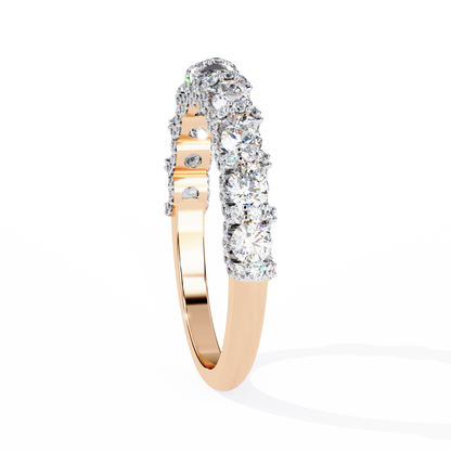 Infinite Sparkle: Exquisite Lab-Grown Diamond Band Set in Elegant Rose Gold for a Timeless Statement