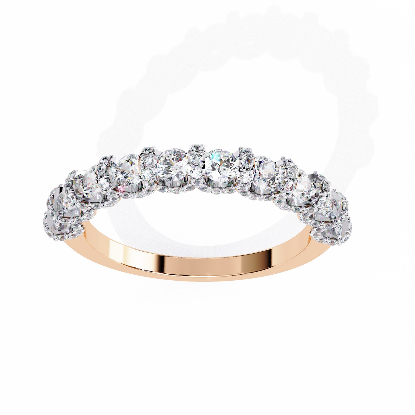 Infinite Sparkle: Exquisite Lab-Grown Diamond Band Set in Elegant Rose Gold for a Timeless Statement