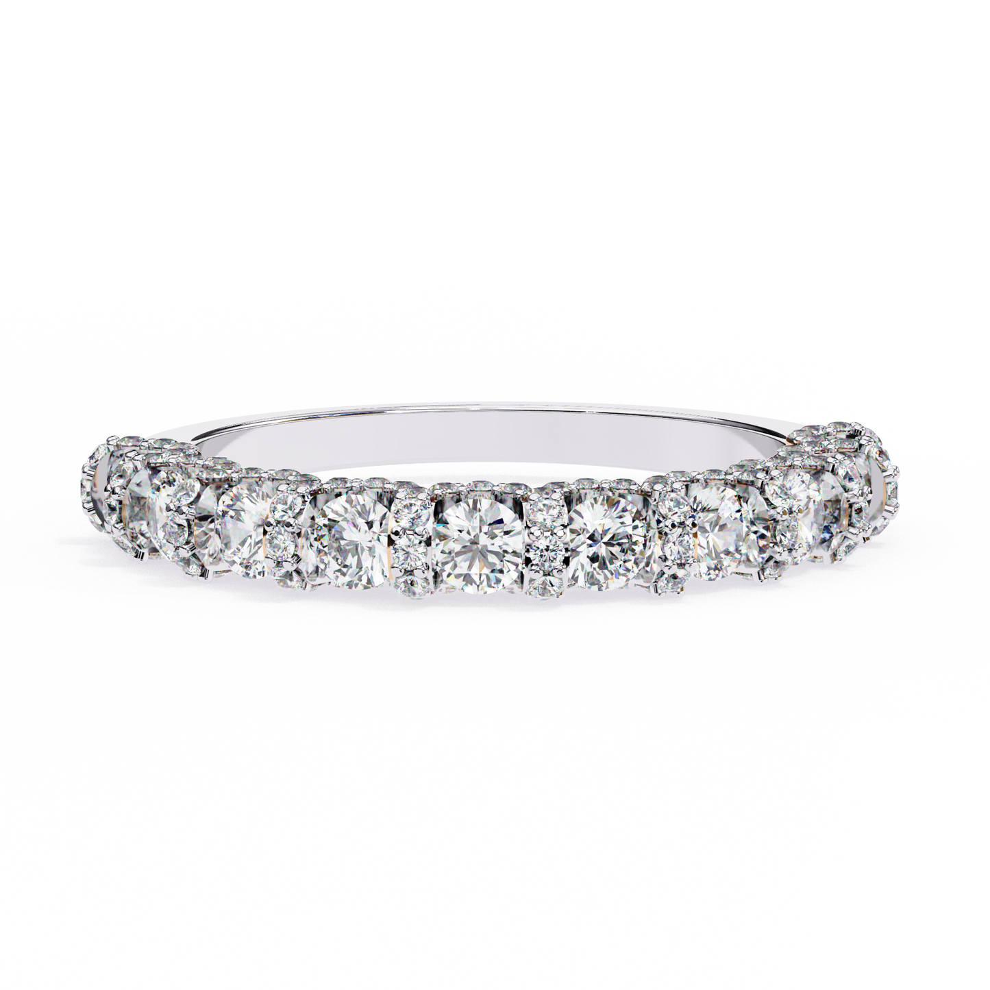 Infinite Sparkle: Exquisite Lab-Grown Diamond Band Set in Elegant Rose Gold for a Timeless Statement