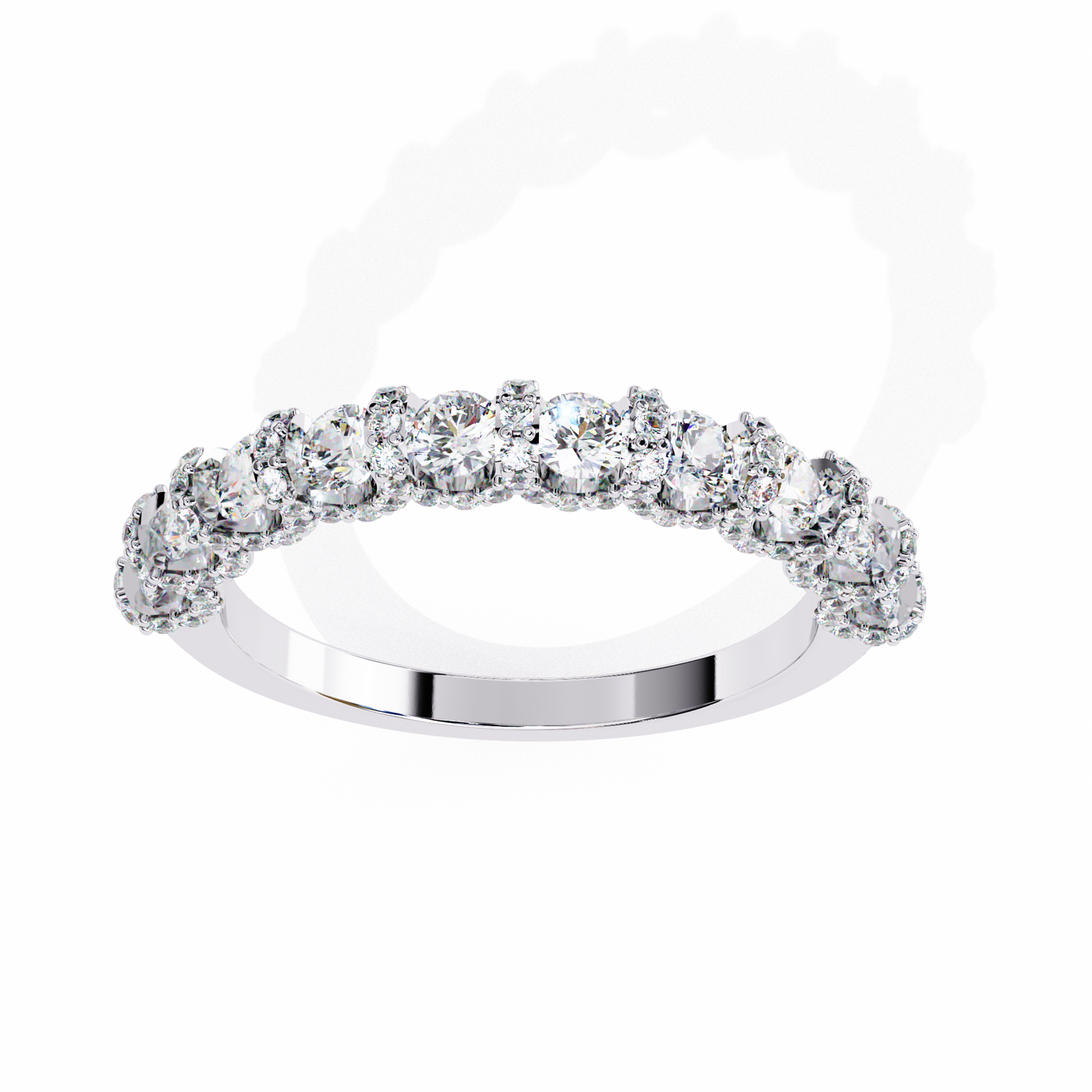 Infinite Sparkle: Exquisite Lab-Grown Diamond Band Set in Elegant Rose Gold for a Timeless Statement
