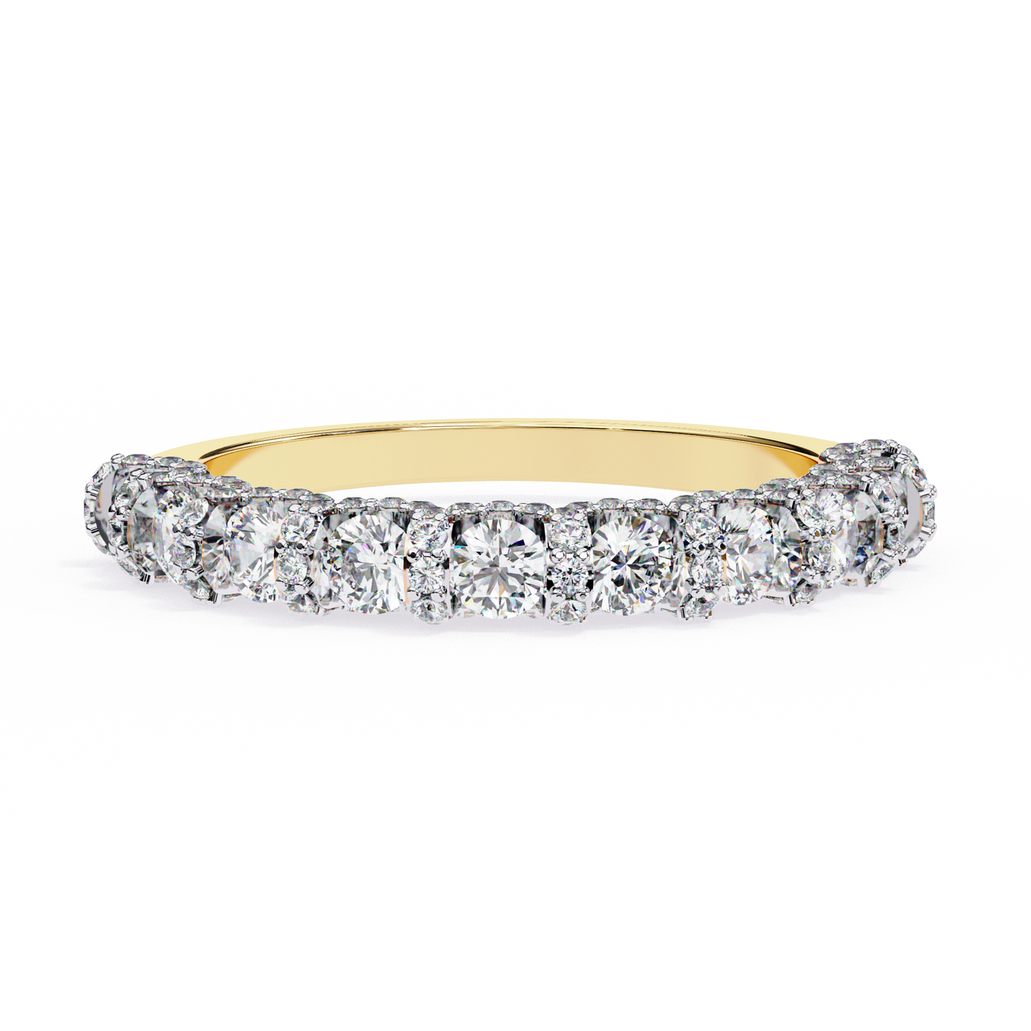 Infinite Sparkle: Exquisite Lab-Grown Diamond Band Set in Elegant Rose Gold for a Timeless Statement