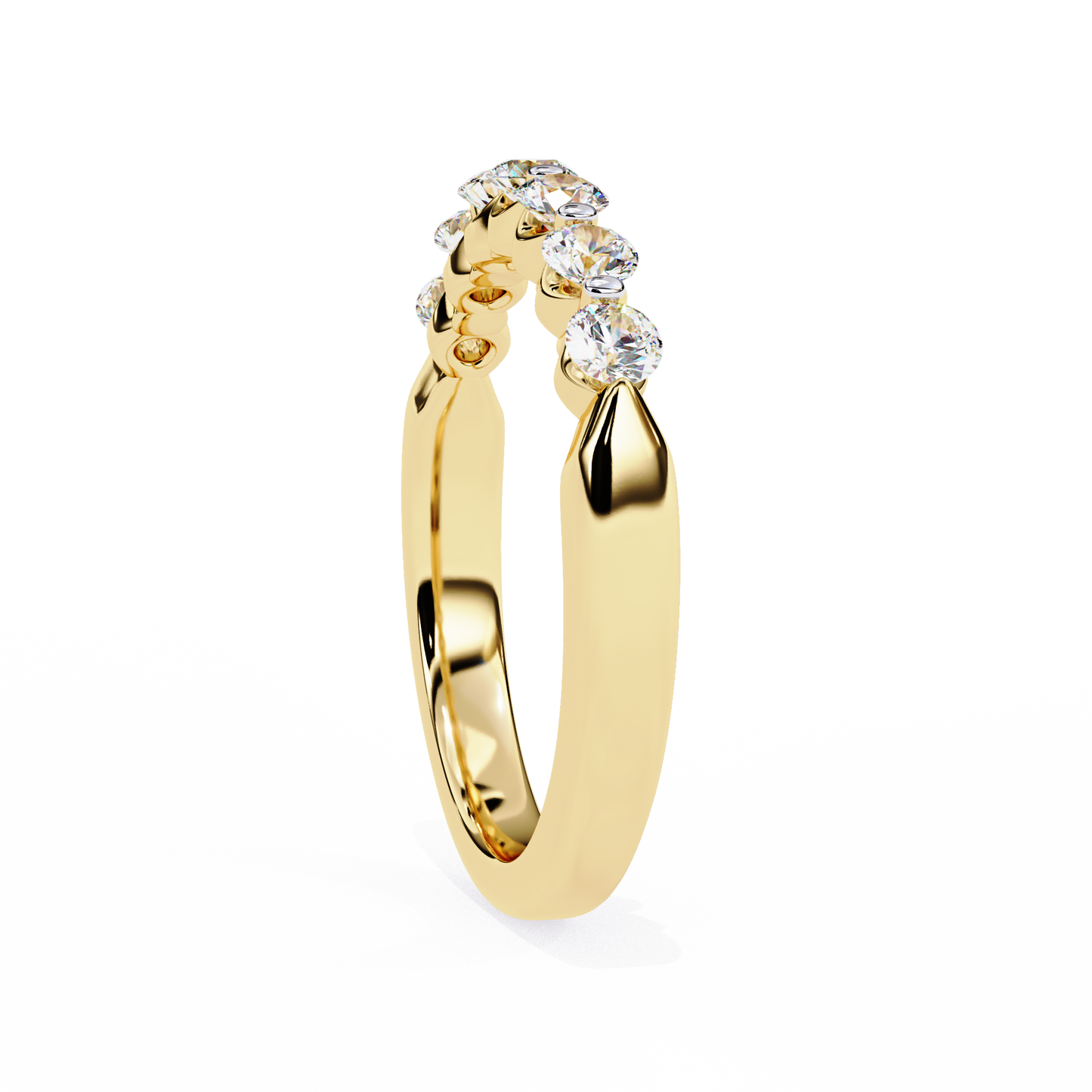Timeless Elegance: Lab-Grown Round Brilliant Diamond Band in Lustrous Yellow Gold