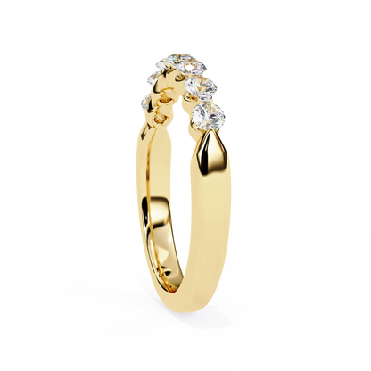 Timeless Elegance: Lab-Grown Round Brilliant Diamond Band in Lustrous Yellow Gold