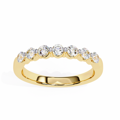 Timeless Elegance: Lab-Grown Round Brilliant Diamond Band in Lustrous Yellow Gold