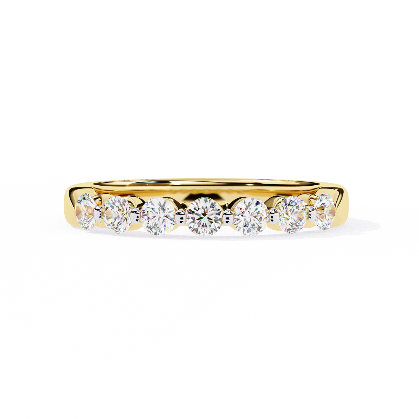 Timeless Elegance: Lab-Grown Round Brilliant Diamond Band in Lustrous Yellow Gold