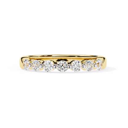 Timeless Elegance: Lab-Grown Round Brilliant Diamond Band in Lustrous Yellow Gold