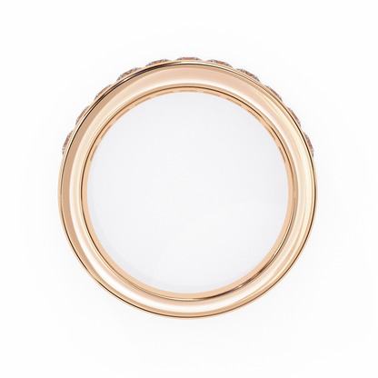 Sharp Lines, Soft Gold: Sleek Lab-Grown Princess Diamond Band in Luxurious Rose Gold