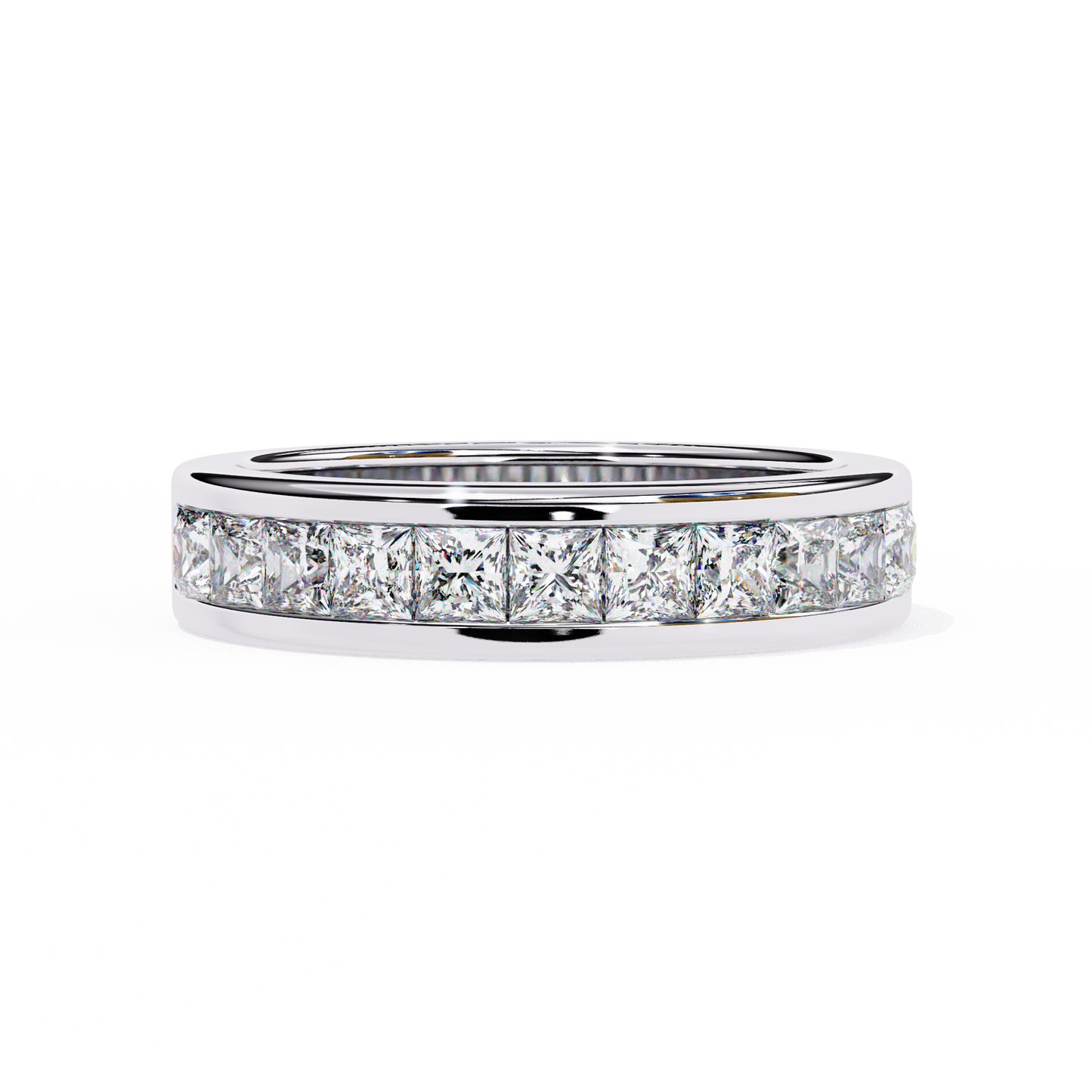 Sharp Lines, Soft Gold: Sleek Lab-Grown Princess Diamond Band in Luxurious Rose Gold