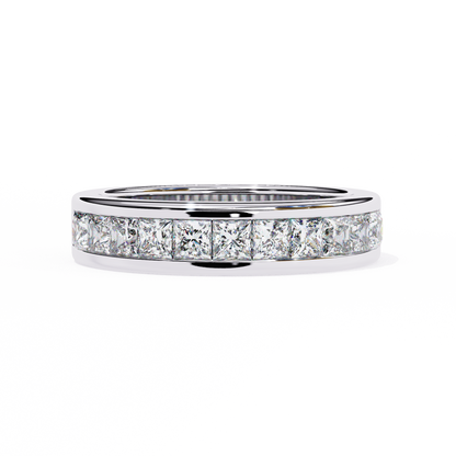 Sharp Lines, Soft Gold: Sleek Lab-Grown Princess Diamond Band in Luxurious Rose Gold
