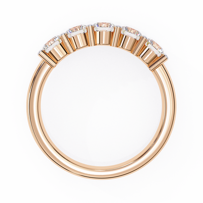 Symbol of Forever: Elegant Five-Stone Lab Diamond Band in Warm Rose Gold