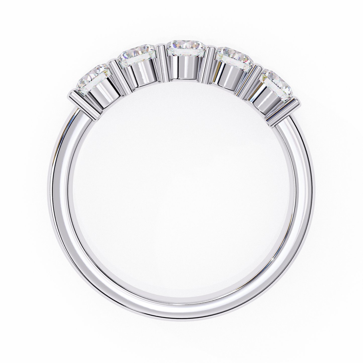 Symbol of Forever: Elegant Five-Stone Lab Diamond Band in Warm Rose Gold