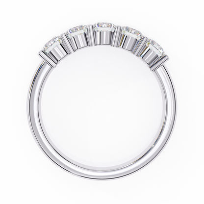 Symbol of Forever: Elegant Five-Stone Lab Diamond Band in Warm Rose Gold