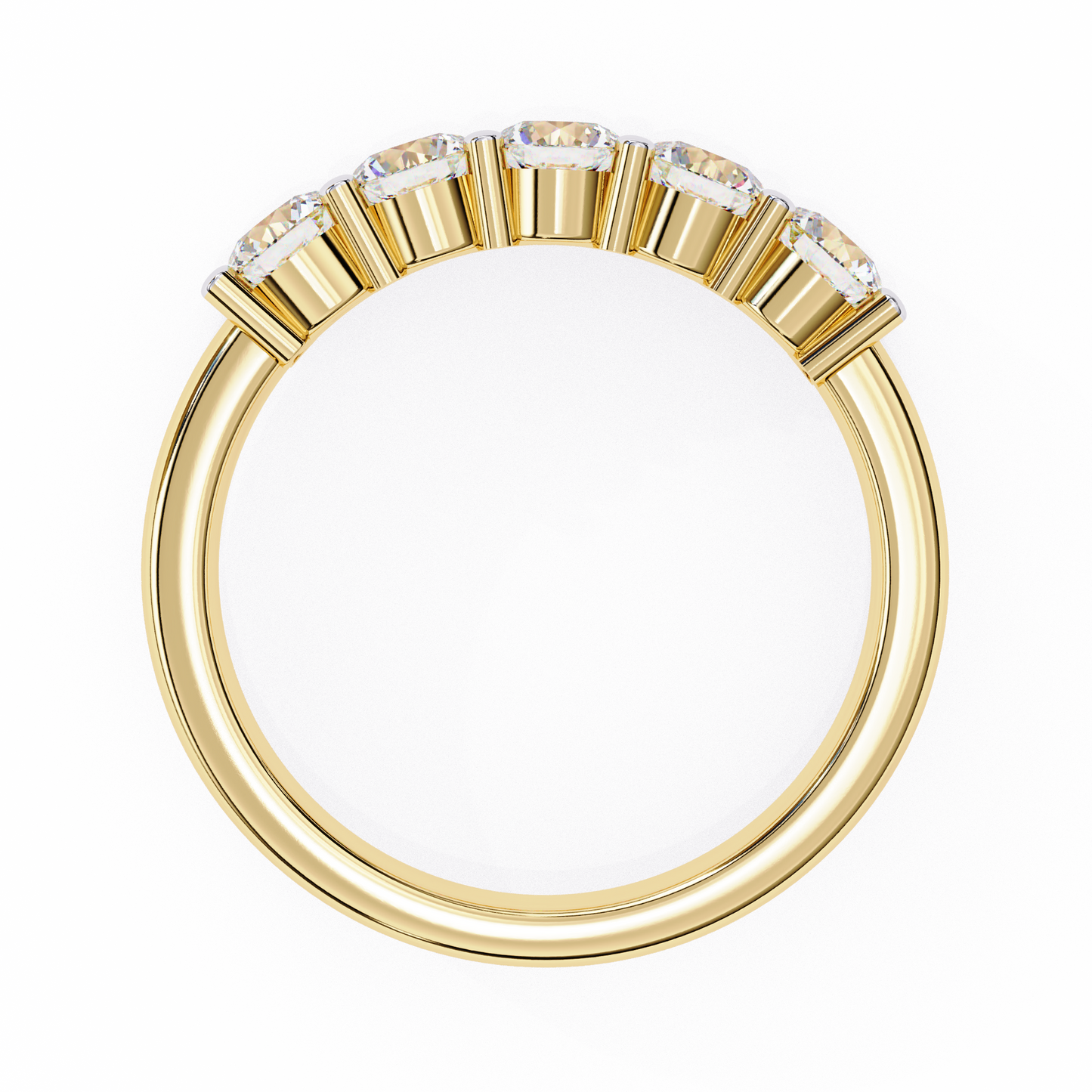 Symbol of Forever: Elegant Five-Stone Lab Diamond Band in Warm Rose Gold