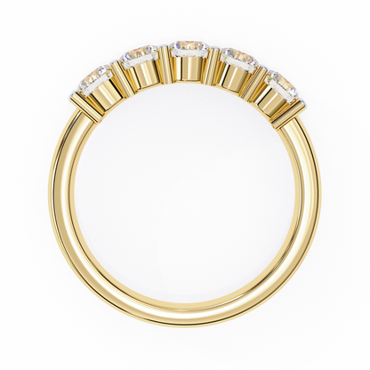 Symbol of Forever: Elegant Five-Stone Lab Diamond Band in Warm Rose Gold