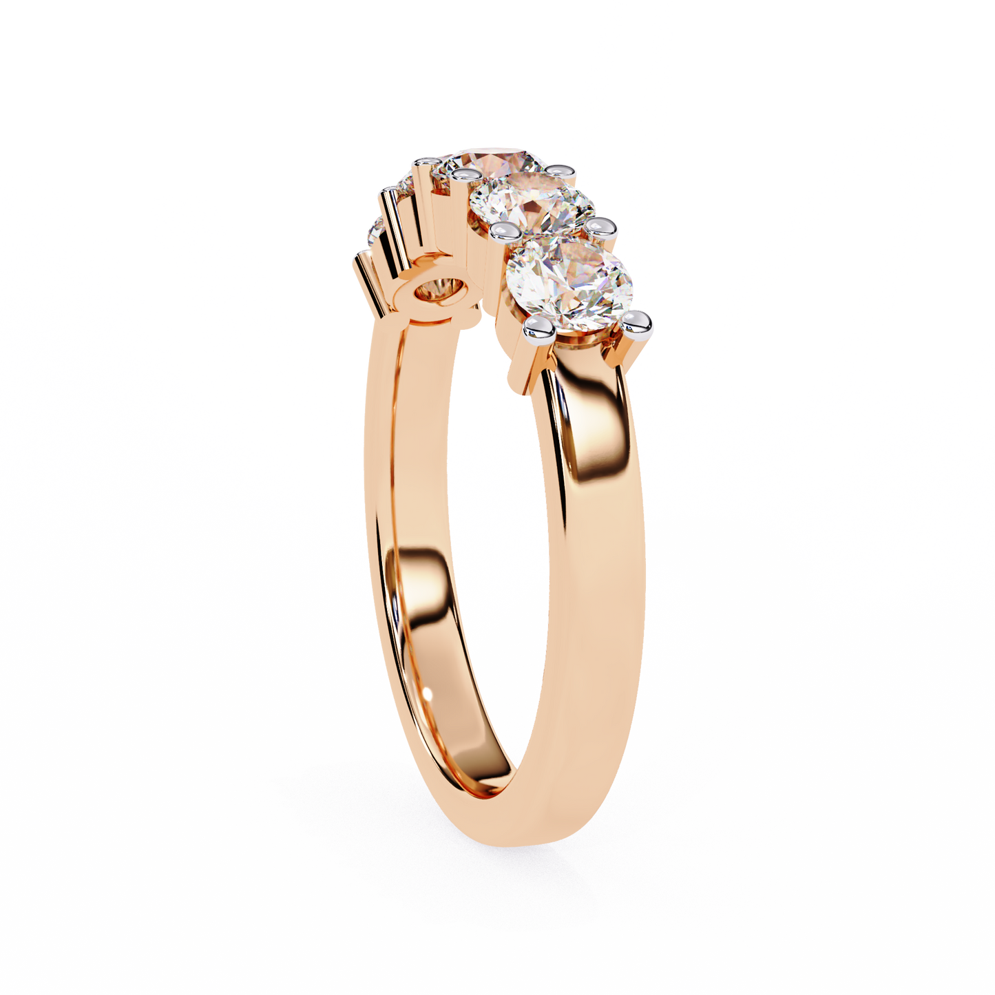 Symbol of Forever: Elegant Five-Stone Lab Diamond Band in Warm Rose Gold