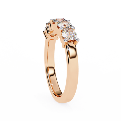 Symbol of Forever: Elegant Five-Stone Lab Diamond Band in Warm Rose Gold