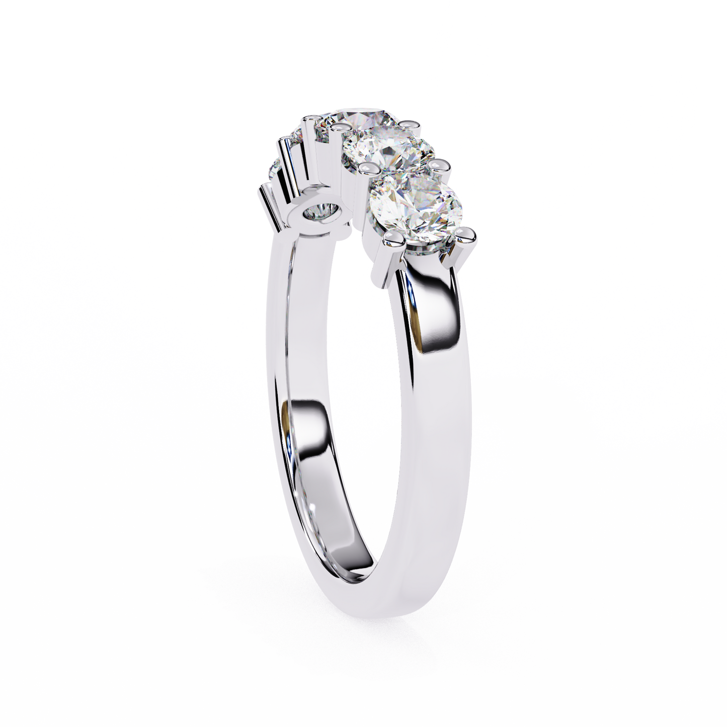 Symbol of Forever: Elegant Five-Stone Lab Diamond Band in Warm Rose Gold