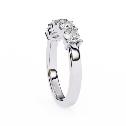 Symbol of Forever: Elegant Five-Stone Lab Diamond Band in Warm Rose Gold