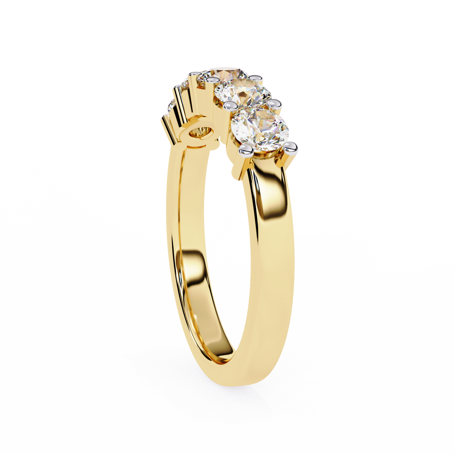 Symbol of Forever: Elegant Five-Stone Lab Diamond Band in Warm Rose Gold