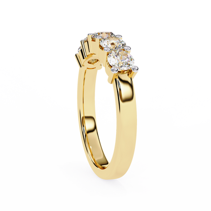 Symbol of Forever: Elegant Five-Stone Lab Diamond Band in Warm Rose Gold