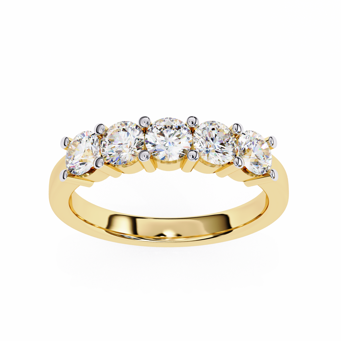 Symbol of Forever: Elegant Five-Stone Lab Diamond Band in Warm Rose Gold