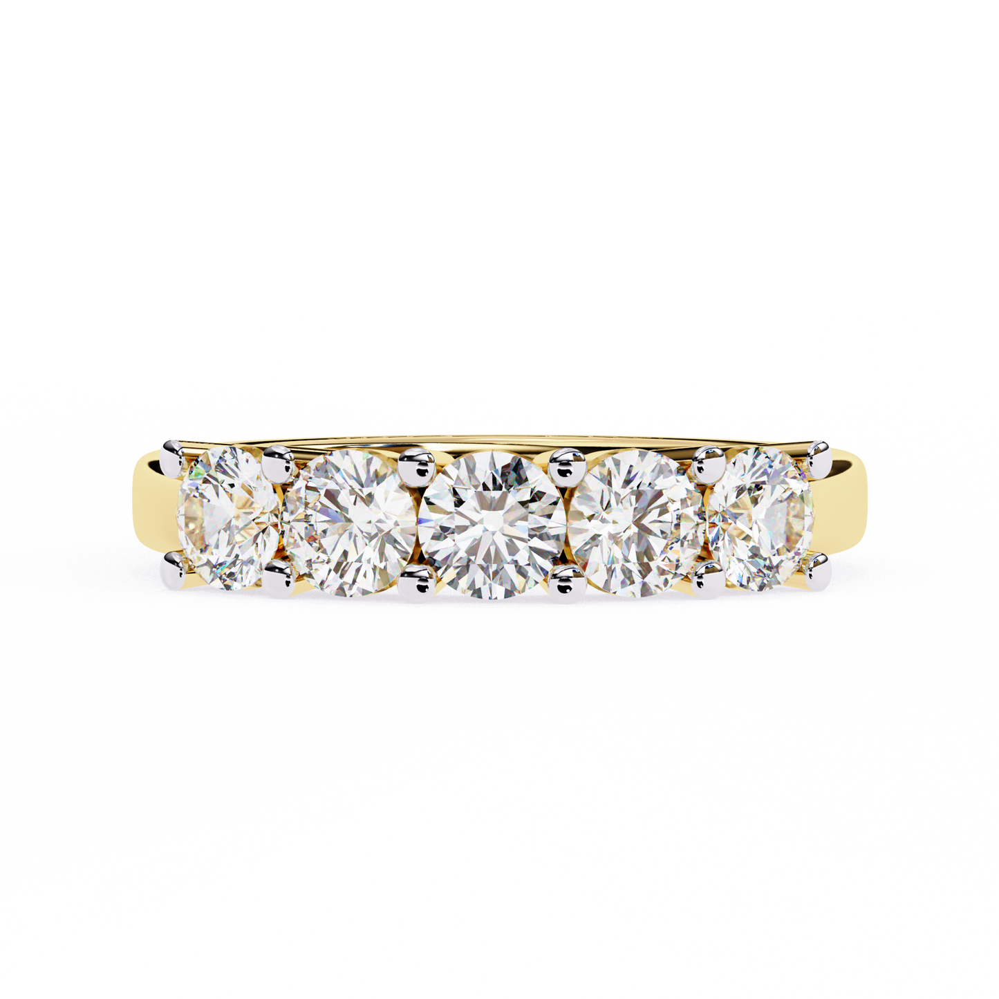Symbol of Forever: Elegant Five-Stone Lab Diamond Band in Warm Rose Gold