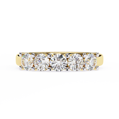 Symbol of Forever: Elegant Five-Stone Lab Diamond Band in Warm Rose Gold