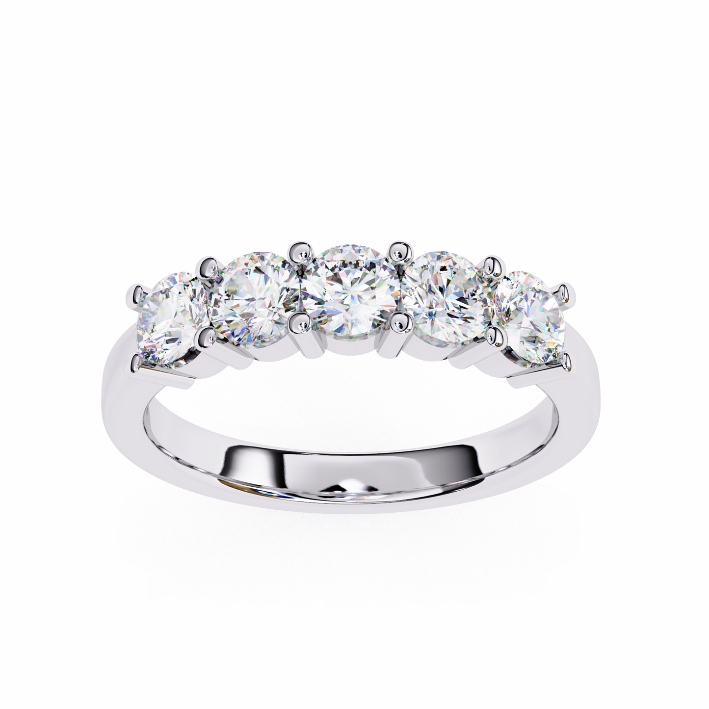 Symbol of Forever: Elegant Five-Stone Lab Diamond Band in Warm Rose Gold
