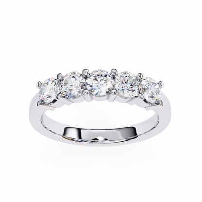 Symbol of Forever: Elegant Five-Stone Lab Diamond Band in Warm Rose Gold
