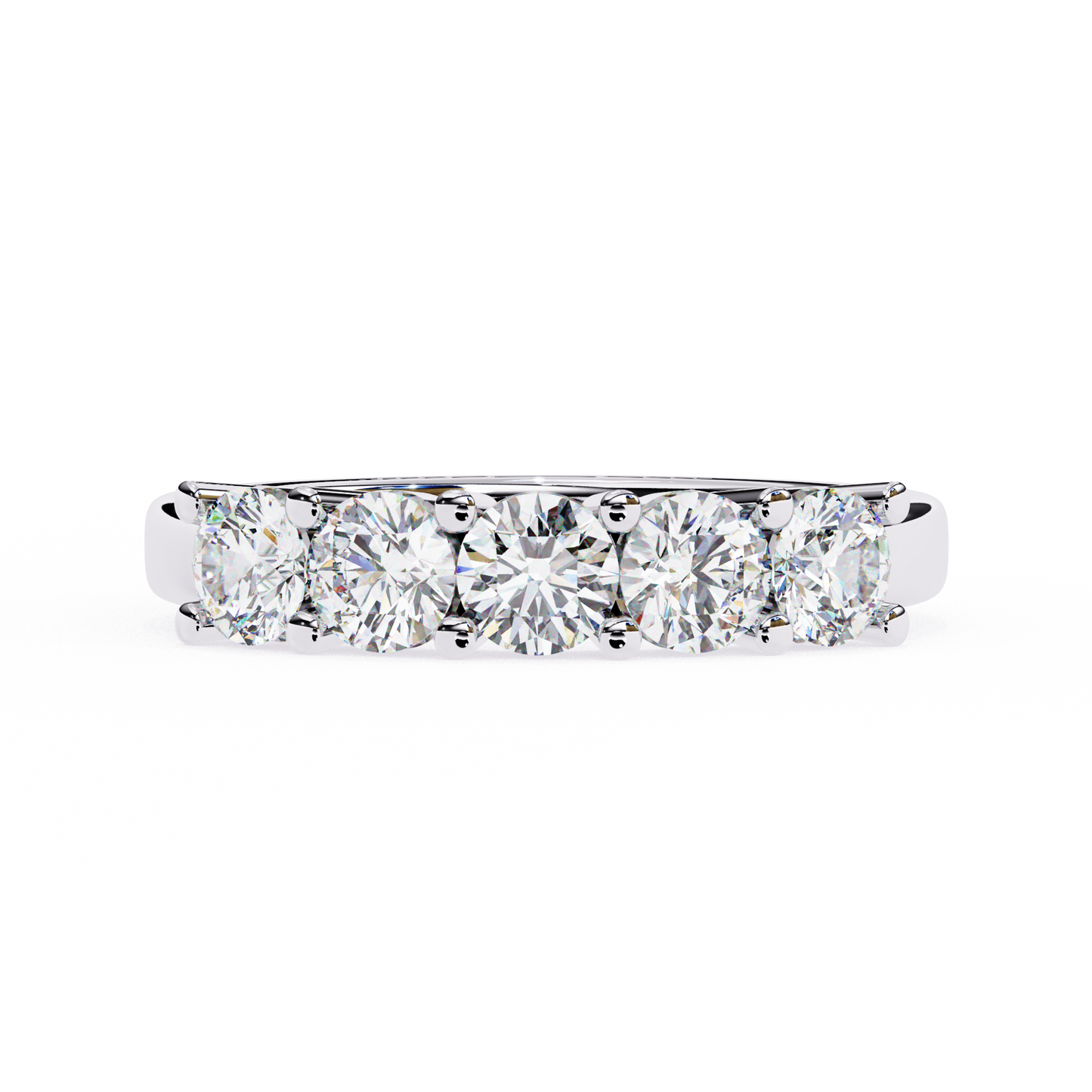 Symbol of Forever: Elegant Five-Stone Lab Diamond Band in Warm Rose Gold