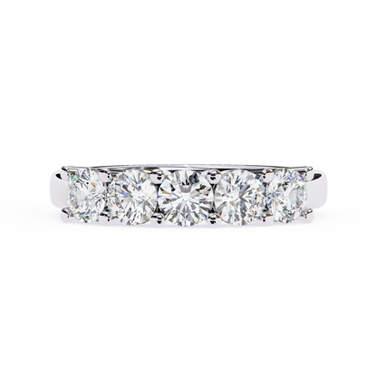 Symbol of Forever: Elegant Five-Stone Lab Diamond Band in Warm Rose Gold