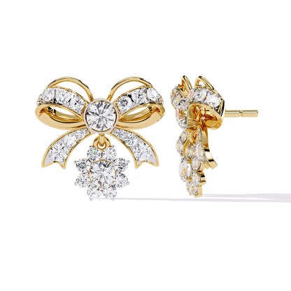 2.21 Ct Lab grown Diamond Bow Tie Drop Earrings