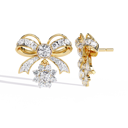 2.21 Ct Lab grown Diamond Bow Tie Drop Earrings