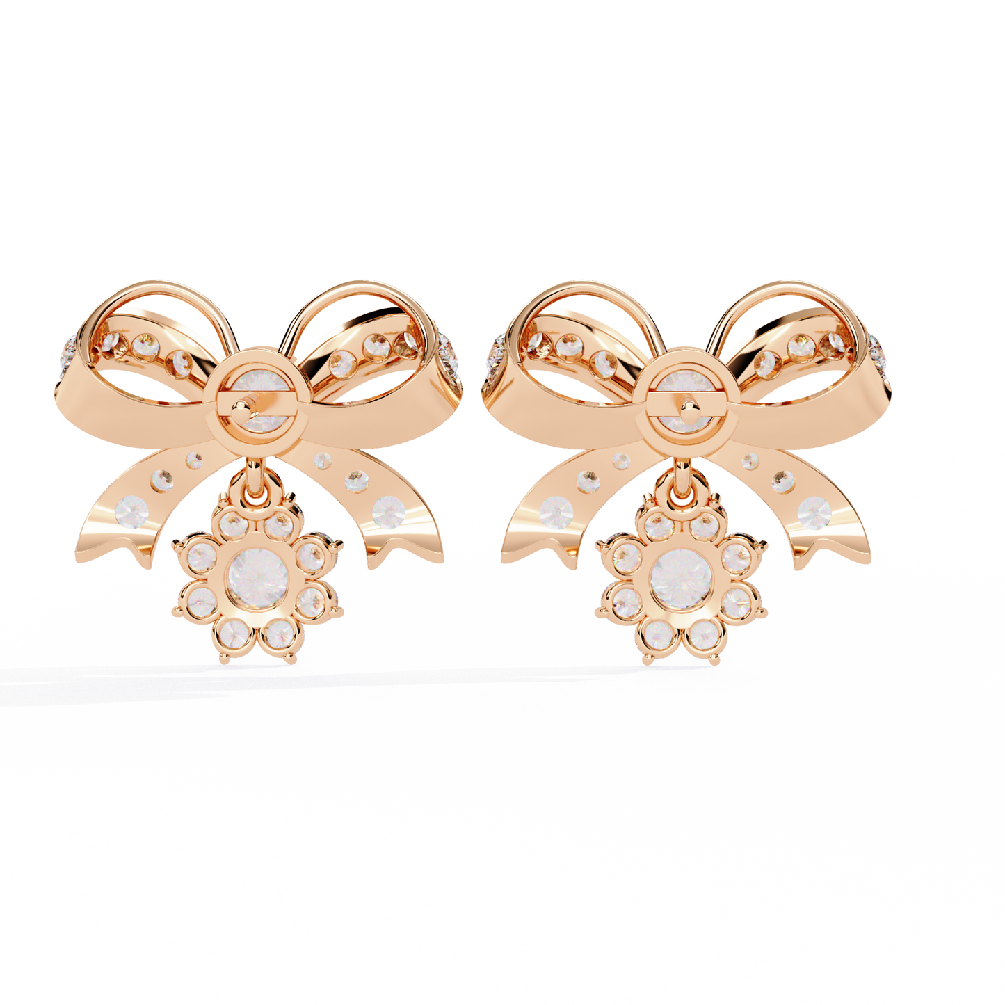 2.21 Ct Lab grown Diamond Bow Tie Drop Earrings