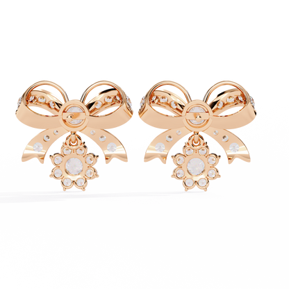 2.21 Ct Lab grown Diamond Bow Tie Drop Earrings