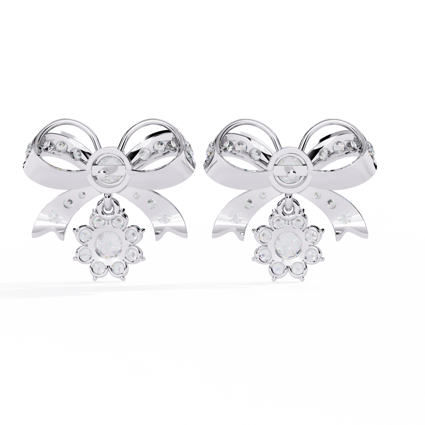 2.21 Ct Lab grown Diamond Bow Tie Drop Earrings