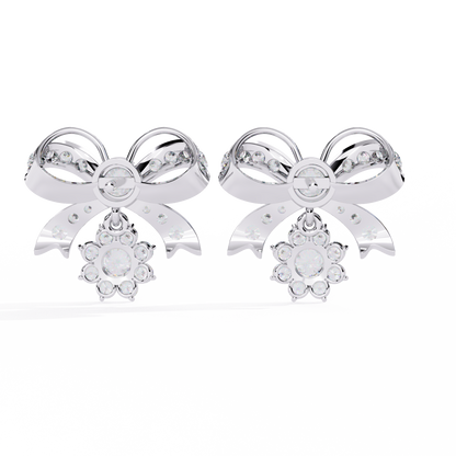2.21 Ct Lab grown Diamond Bow Tie Drop Earrings