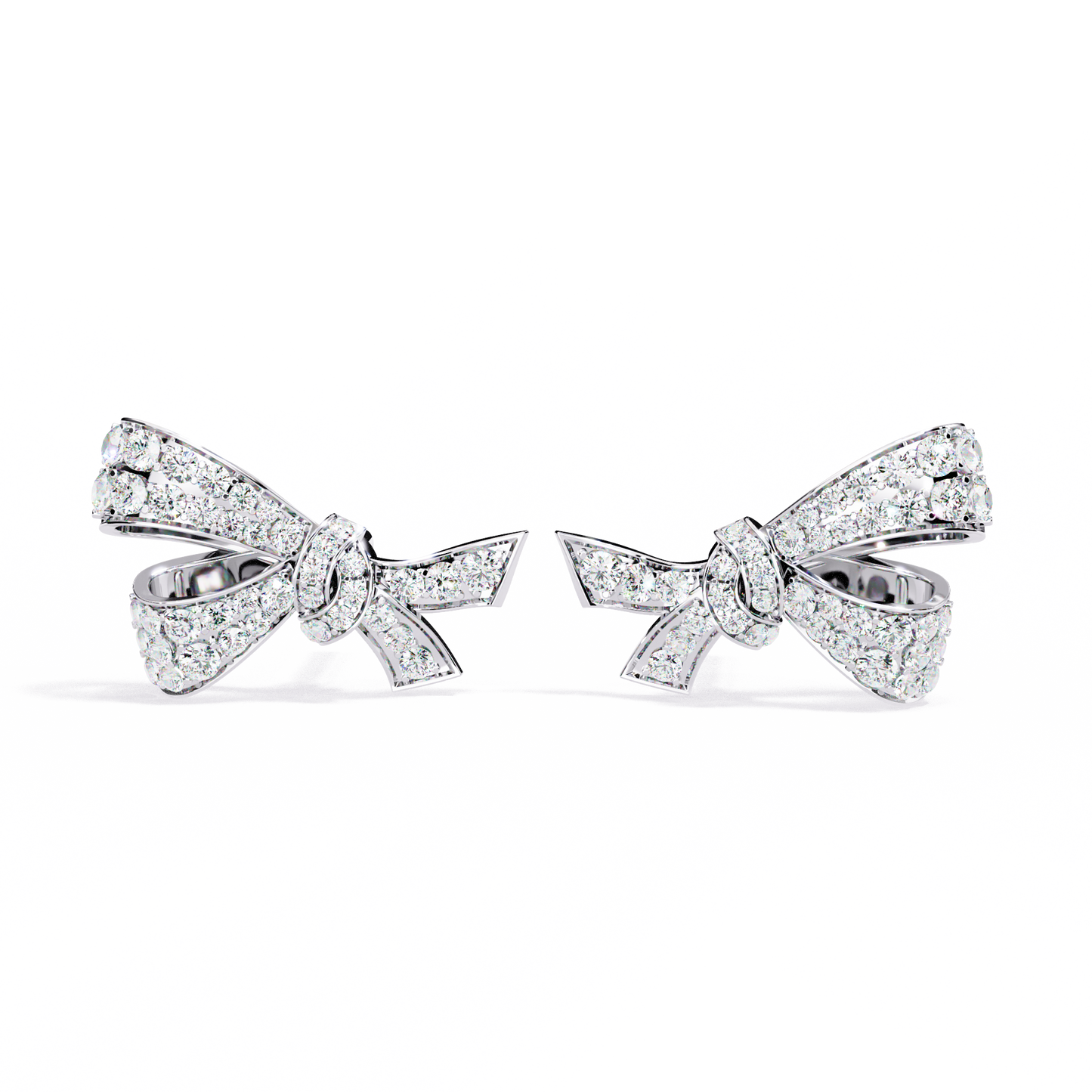 0.96 Ct Lab Grown Diamond Bow Knot Stud Earrings – Pave-Set Sparkle