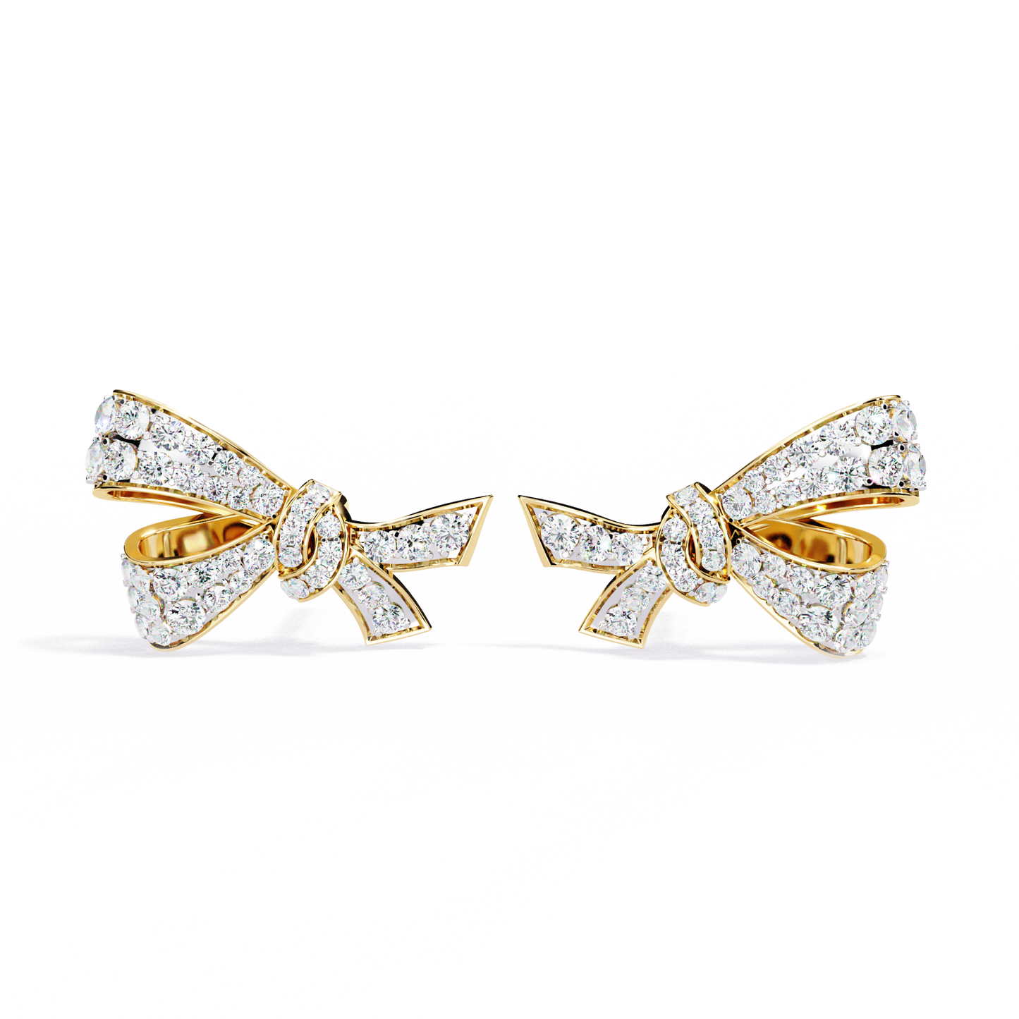 0.96 Ct Lab Grown Diamond Bow Knot Stud Earrings – Pave-Set Sparkle