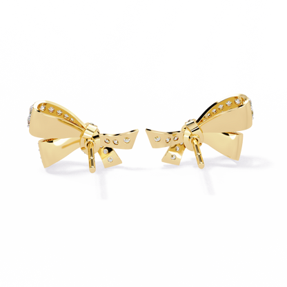 0.96 Ct Lab Grown Diamond Bow Knot Stud Earrings – Pave-Set Sparkle