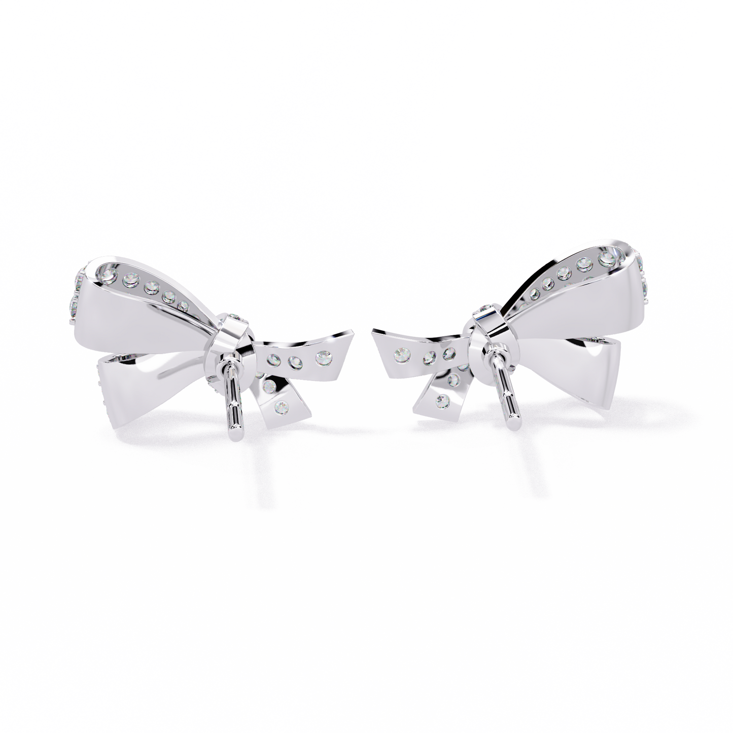 0.96 Ct Lab Grown Diamond Bow Knot Stud Earrings – Pave-Set Sparkle