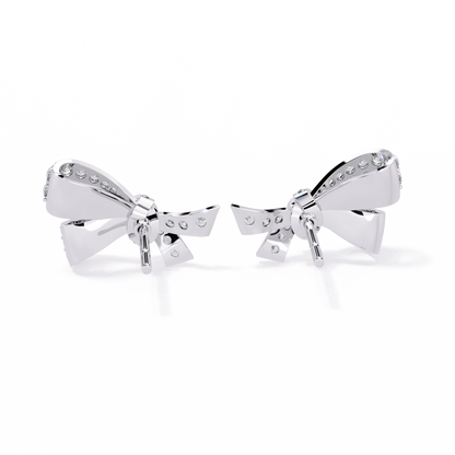 0.96 Ct Lab Grown Diamond Bow Knot Stud Earrings – Pave-Set Sparkle