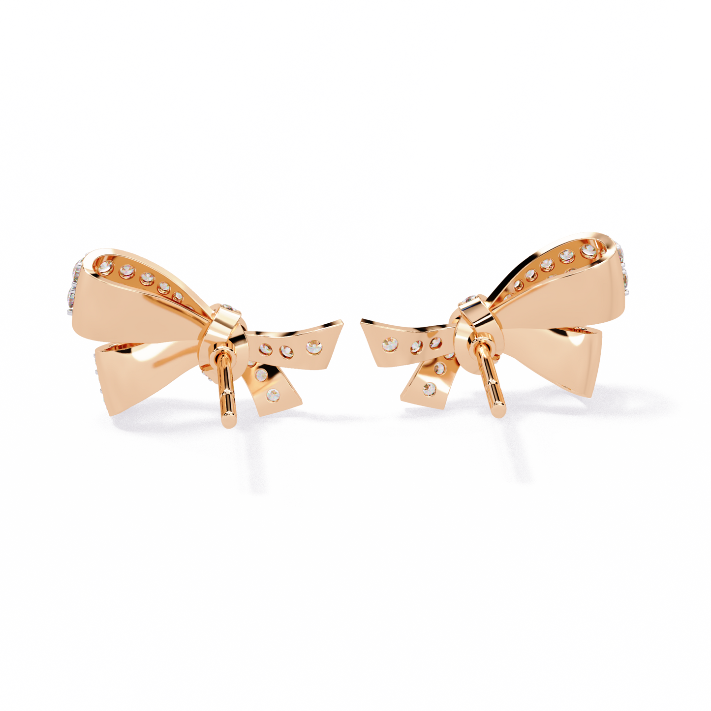 0.96 Ct Lab Grown Diamond Bow Knot Stud Earrings – Pave-Set Sparkle