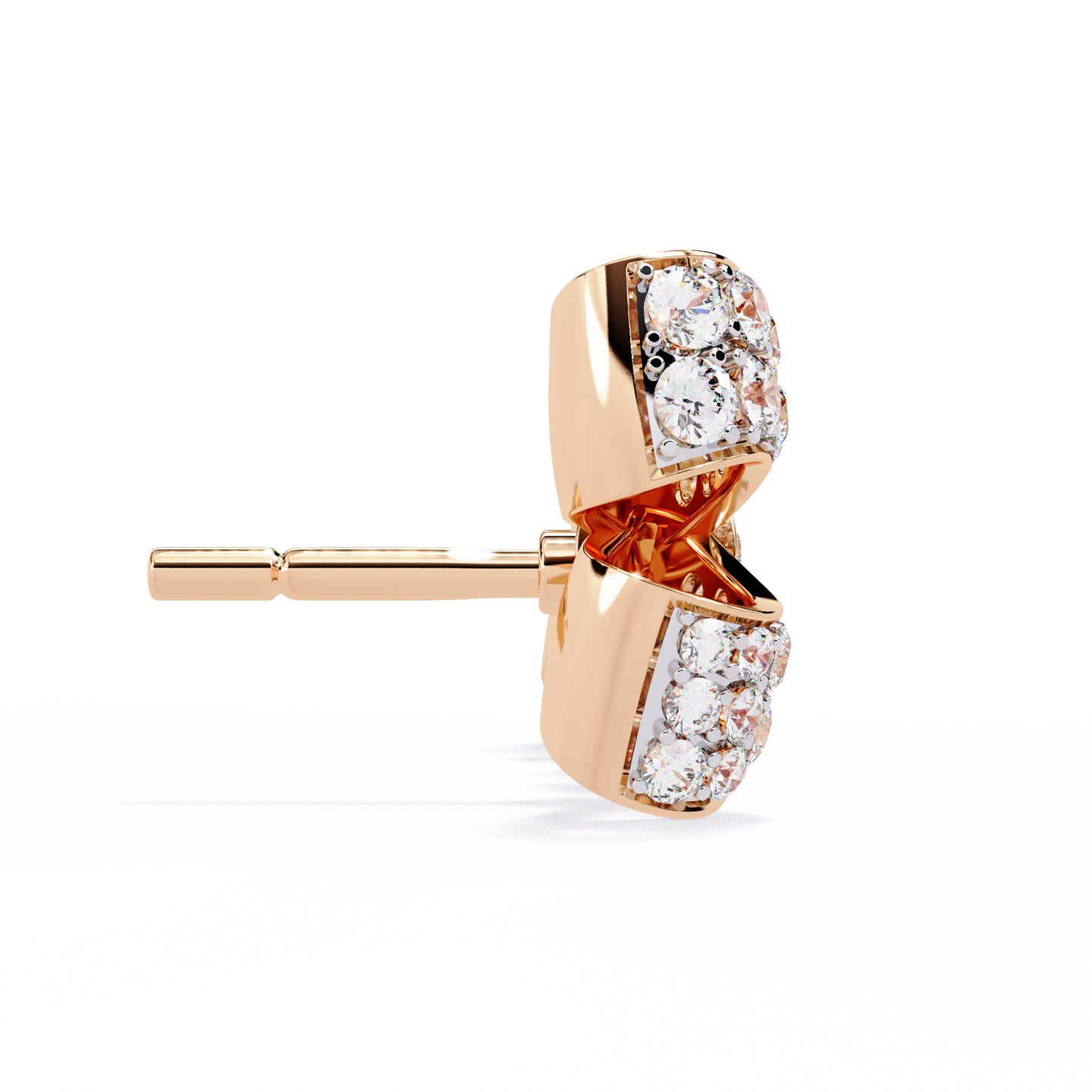 0.96 Ct Lab Grown Diamond Bow Knot Stud Earrings – Pave-Set Sparkle