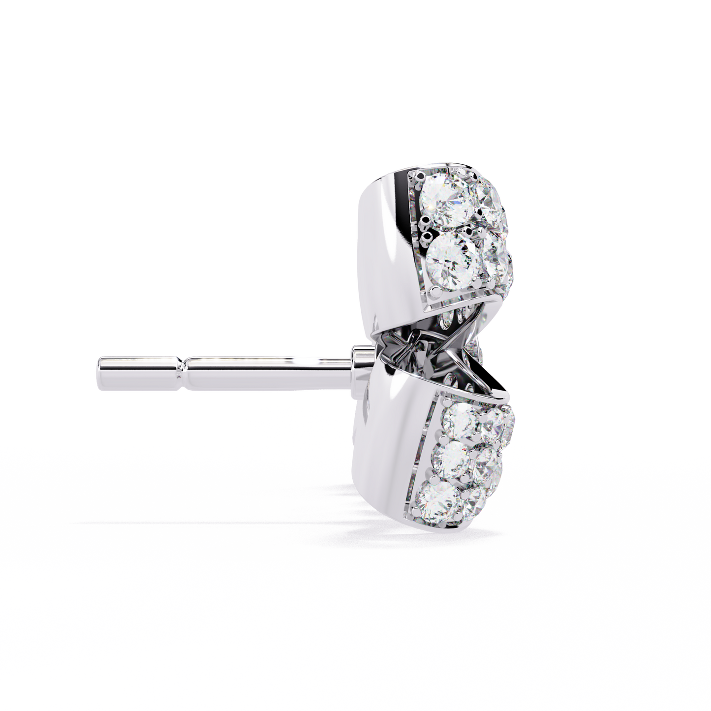 0.96 Ct Lab Grown Diamond Bow Knot Stud Earrings – Pave-Set Sparkle